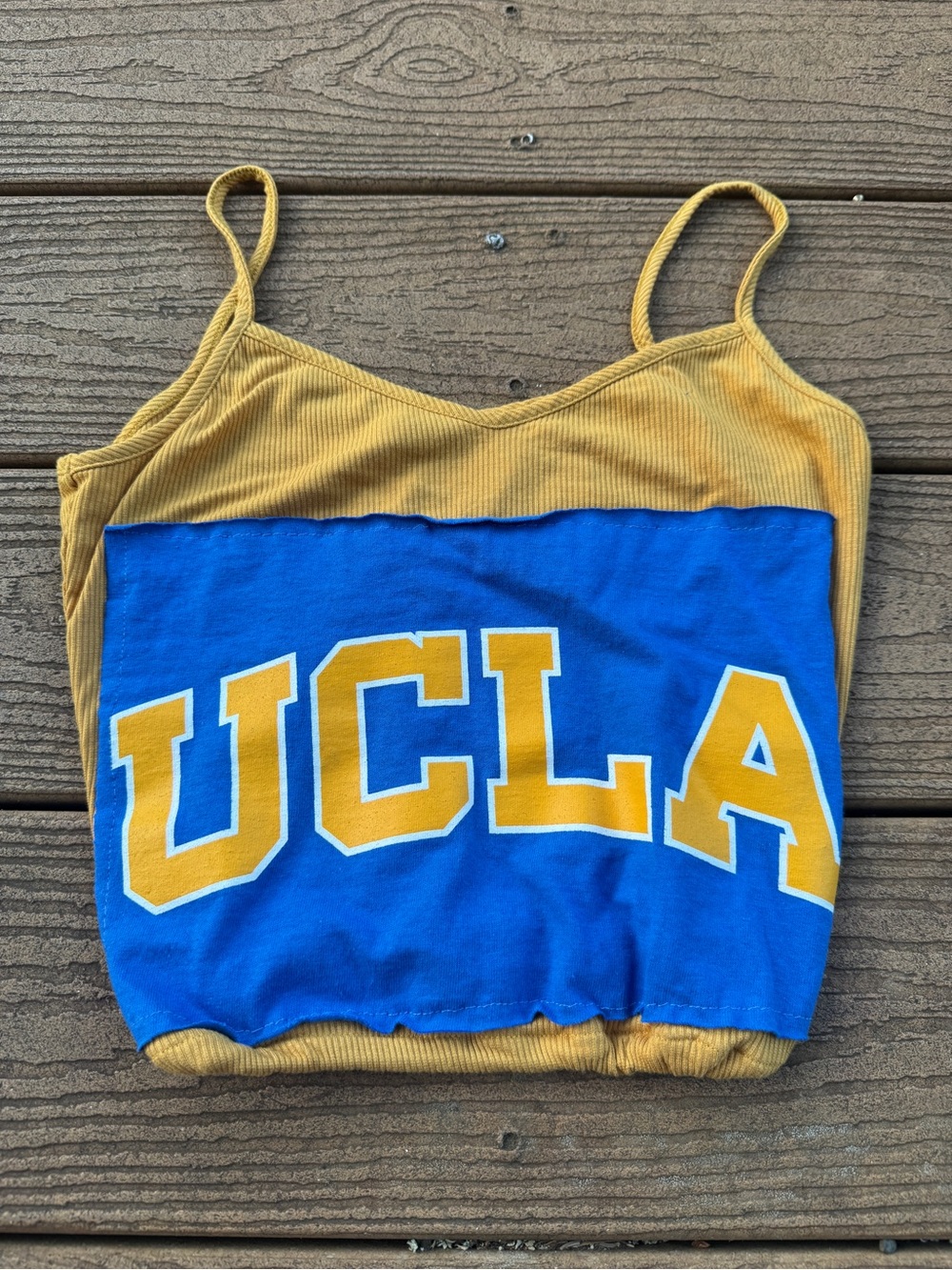 UCLA Gold & Blue Spaghetti-Strap Crop Tank Top